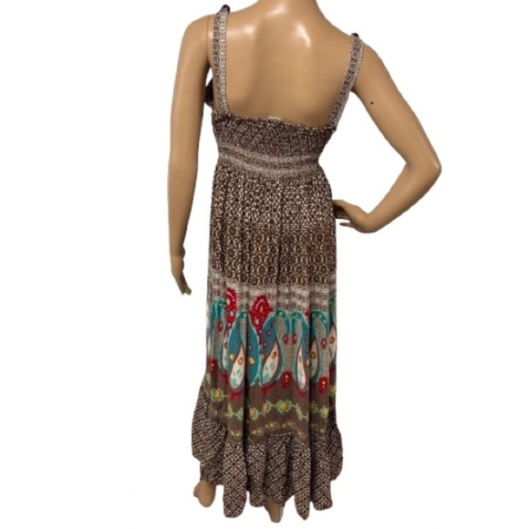 Charlotte Russe Rayon Bohemian Paisley Patterned Maxi Dress Size M - Picture 5 of 6